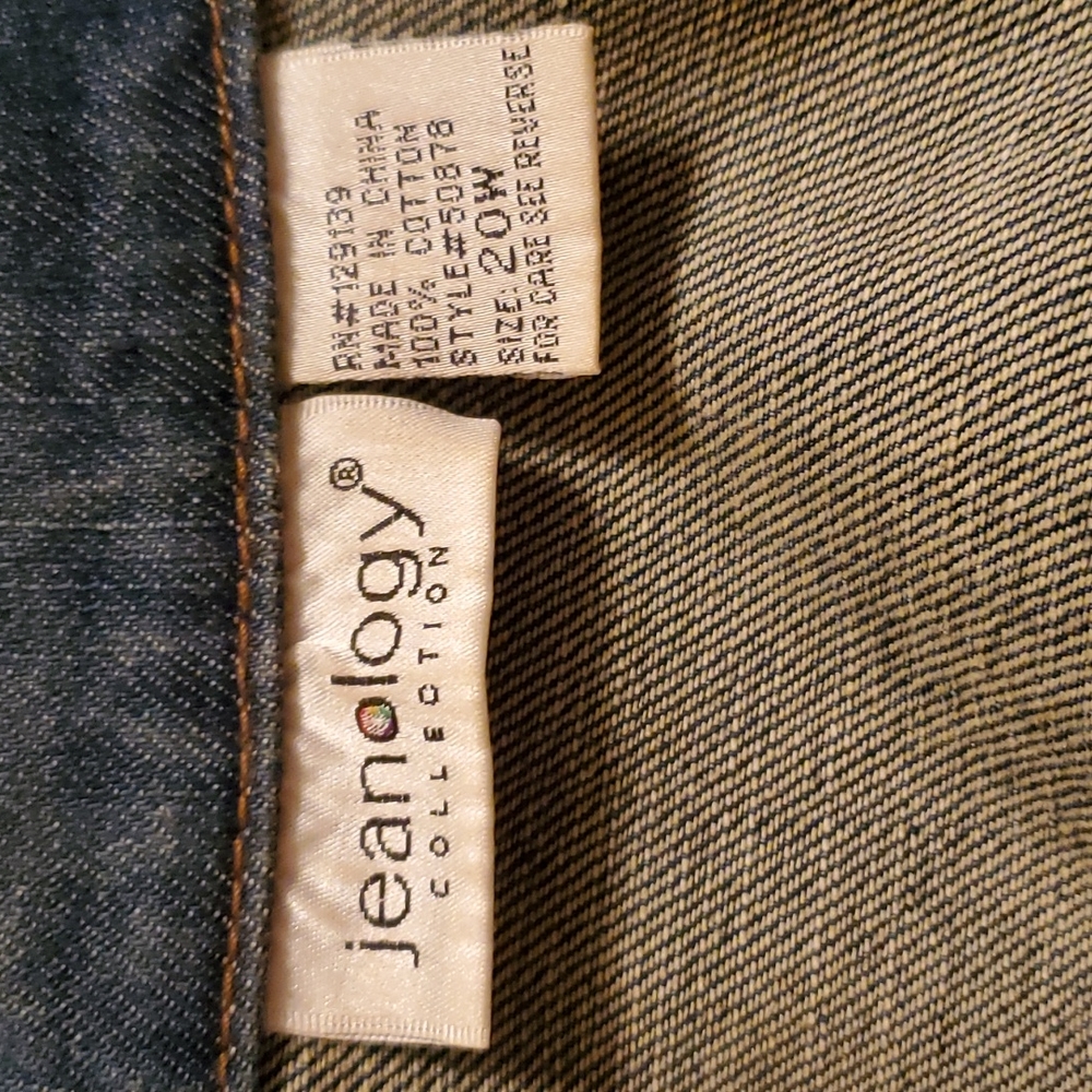 Jeanology Denim Plus Size Jacket Size 20W 100% Cotton Distressed Denim - Picture 3 of 3